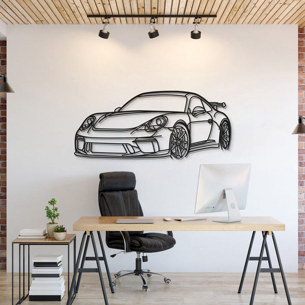 911 GT3 Model 991 Perspective Metal Car Wall Art  - MT0852