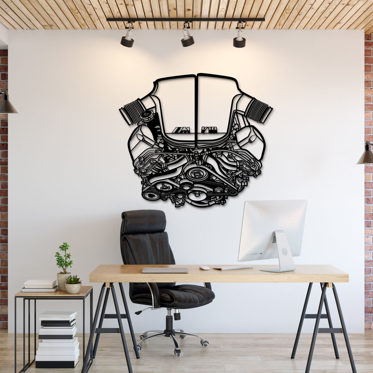 S65 V10 Metal Engine Block Wall Art front view Main image